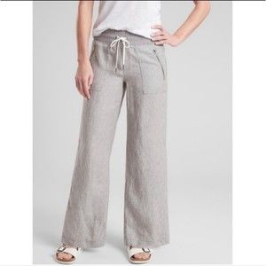 Athleta Gray Cabo Linen Wide Leg Pant